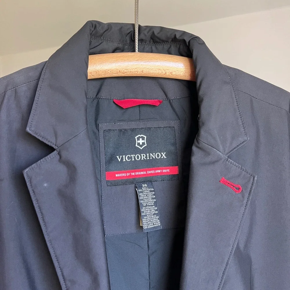 Victorinox Swiss Army Jacket 38 Black Technical Shell Blazer Navigation Blazer
